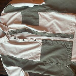 ASOS Green and White Colorblock Polo Shirt